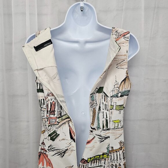 Chetta B Cream Sleeveless Dress Venice Italy Retro Mediterranean Sheath 6 - Picture 7 of 14
